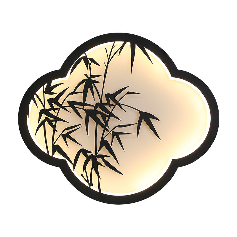 Decorative cloud-shaped LED wall lamp with bamboo silhouette