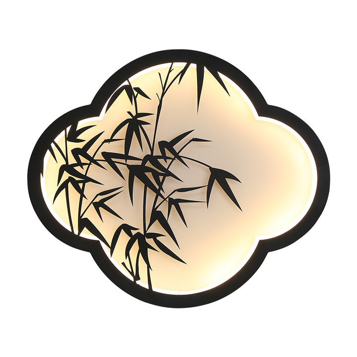 Decorative cloud-shaped LED wall lamp with bamboo silhouette