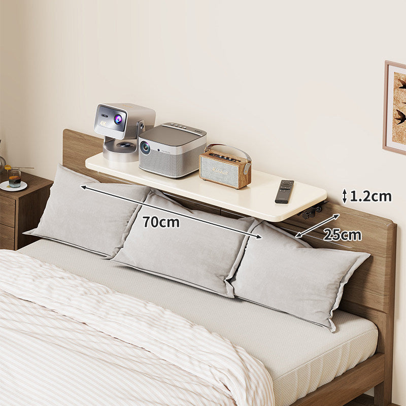 Wall-Mounted Slim Floating Headboard Shelf with Rounded Corners and Concealed Brackets