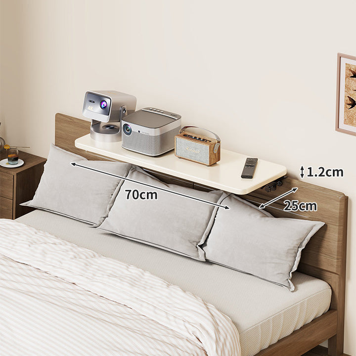 Wall-Mounted Slim Floating Headboard Shelf with Rounded Corners and Concealed Brackets