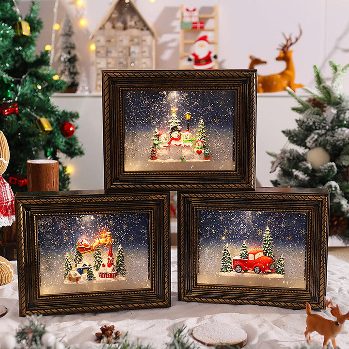 Decorative Christmas motif with snowmen