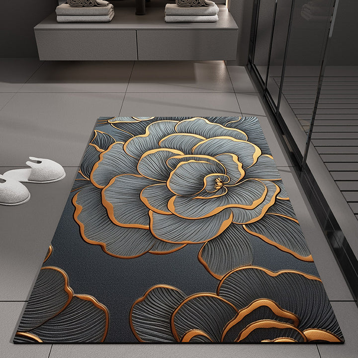 Floral Embossed Bath Mat
