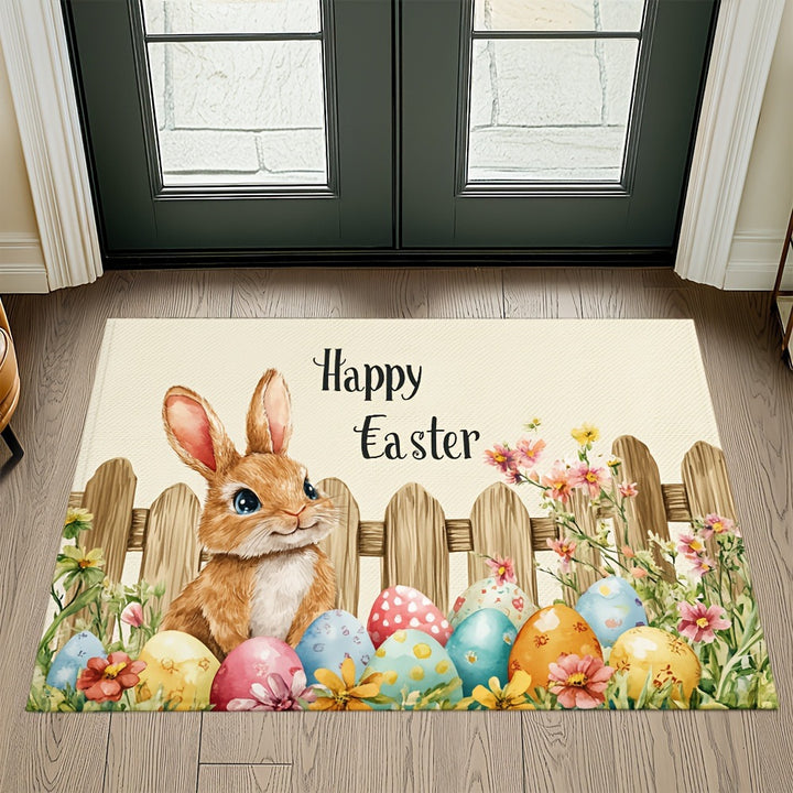 Illustrated Easter-Themed Area Rug for Home