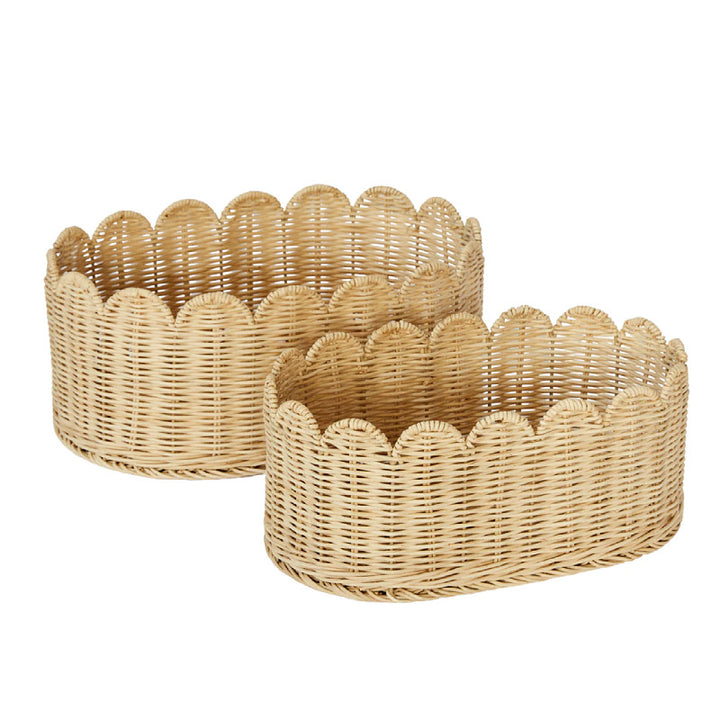 Handmade decorative basket with wavy edge
