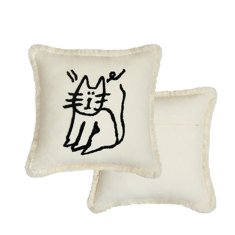 Artistic Table and Chairs Throw Pillow