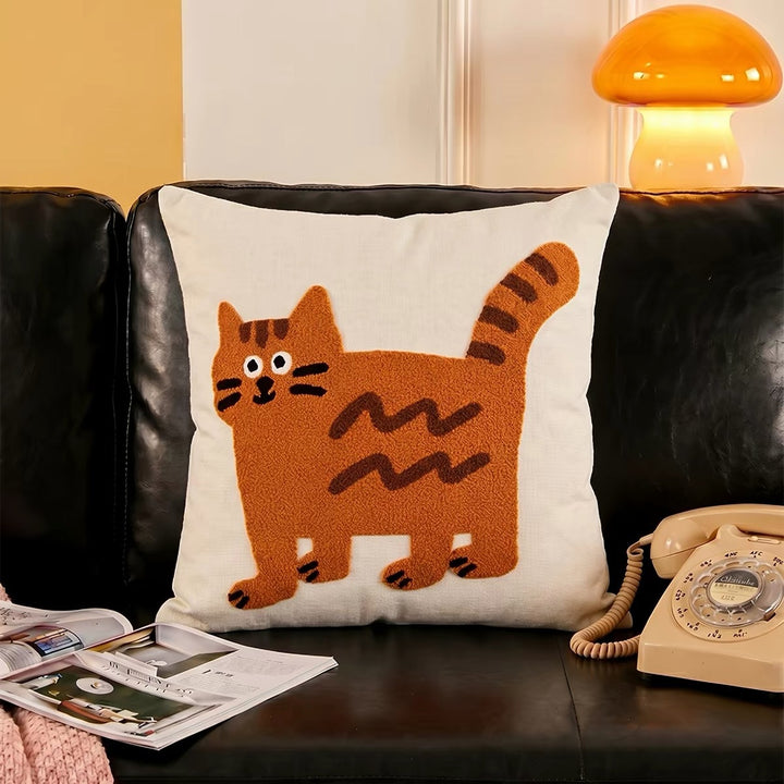Decorative Cat-Themed Throw Pillow