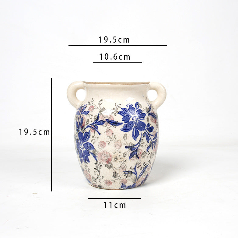 Flower decoration vessel with playful pattern