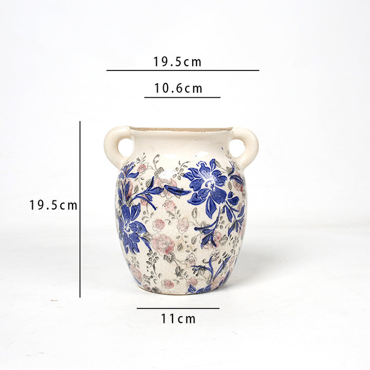 Flower decoration vessel with playful pattern
