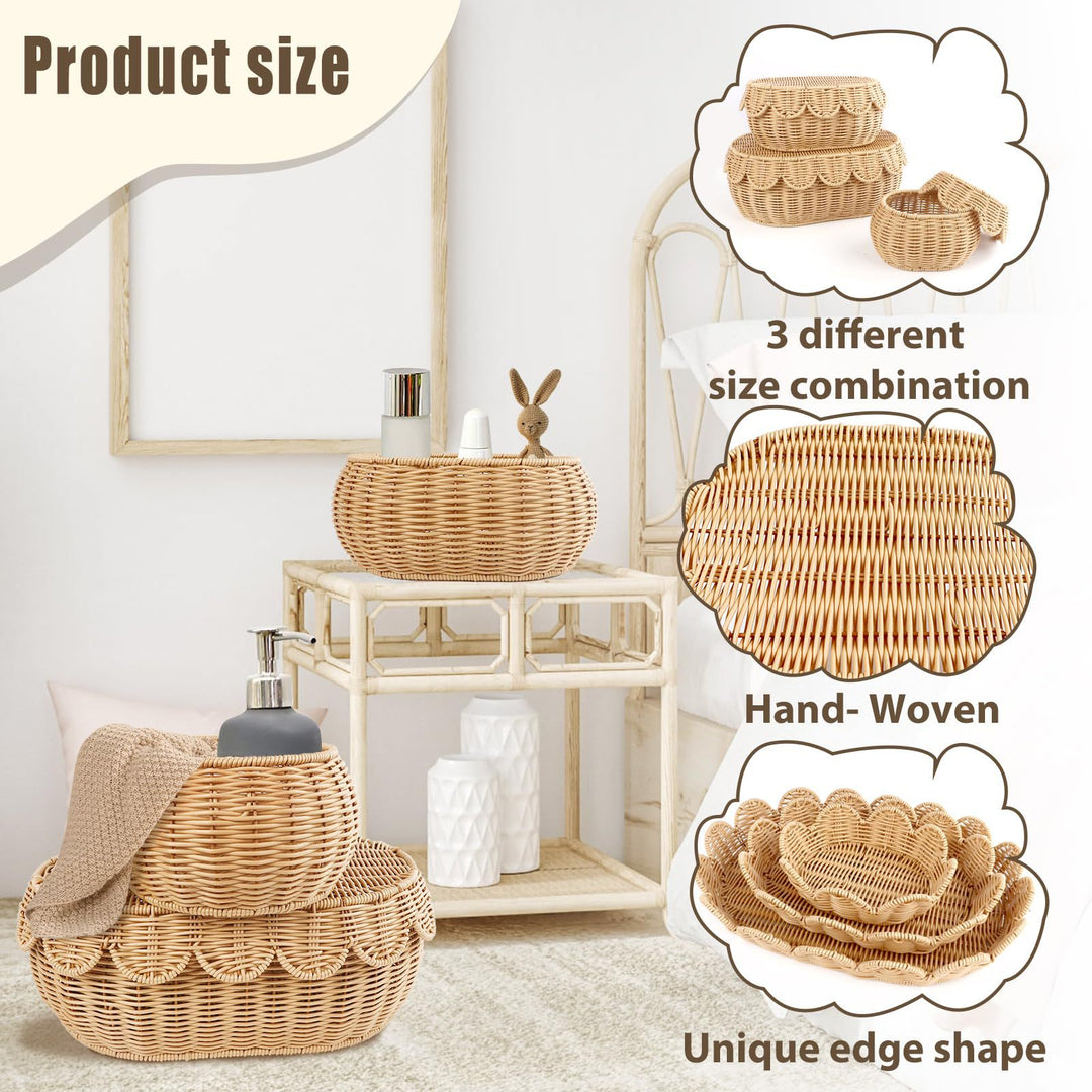Ornate decoration basket made from natural materials