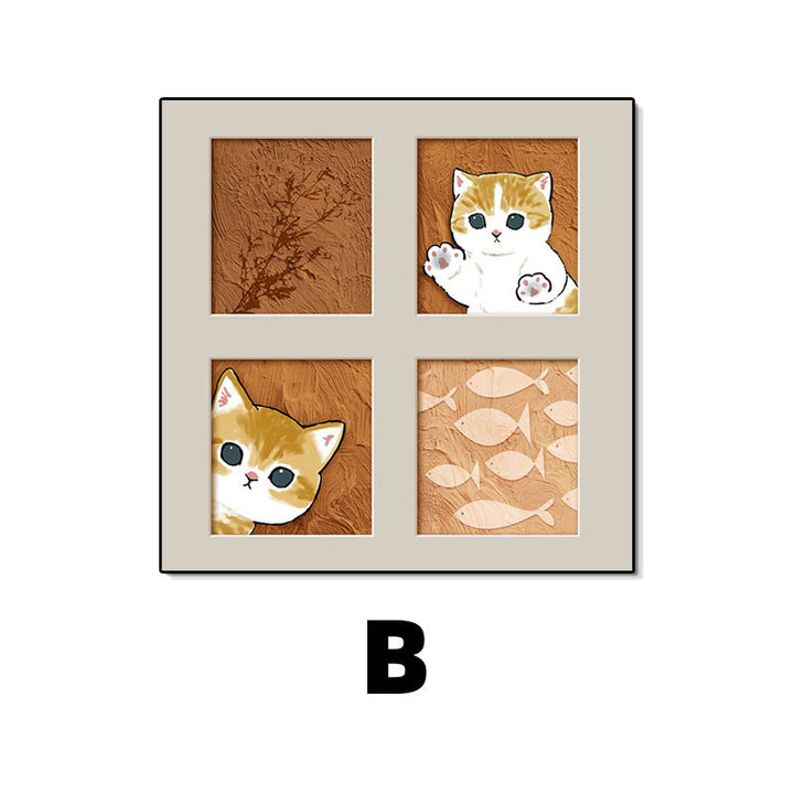 Decorative Framed Cat Artwork
