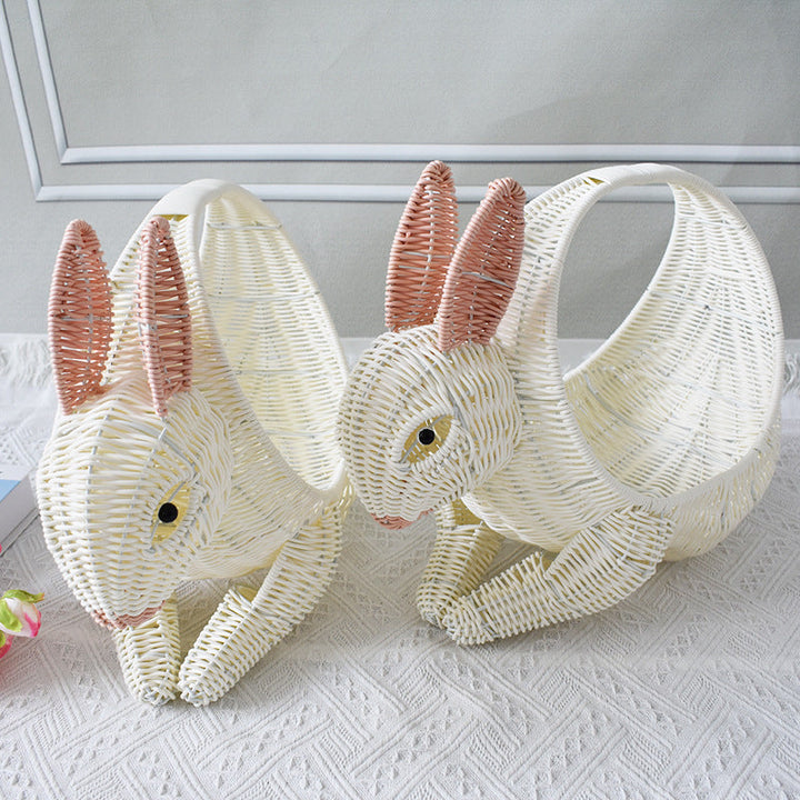 Artistic Rabbit-Shaped Woven Storage Basket