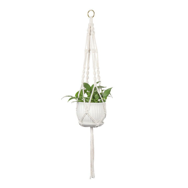Plant-hanging macrame shelf