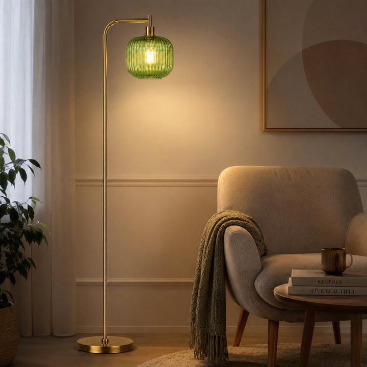 Modern curved glass floor lamp