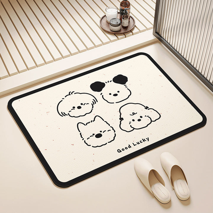 Playful Pet-Themed Absorbent Mat