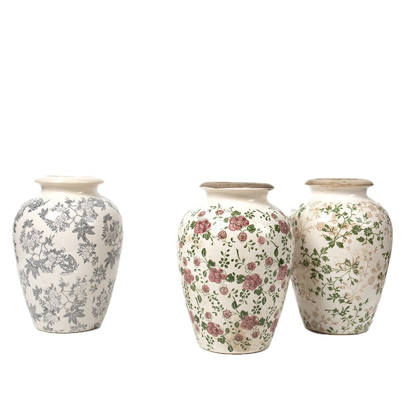Elegant floral ceramic carafe