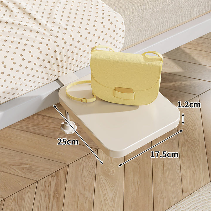 Clamp-On Floating Bedside Shelf with Bamboo Top and Slim Profile