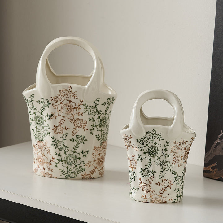 Flower basket with two handles