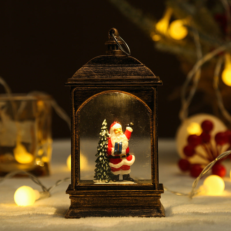 Nostalgic Snowman Lantern with Glitter Effects