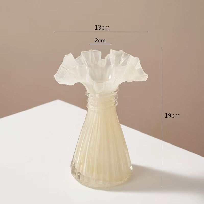 Elegant Ruffled Glass Vase