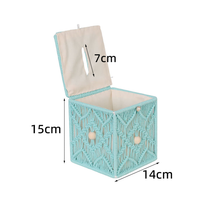 Macrame storage box
