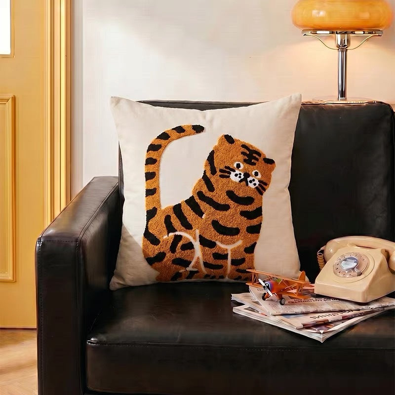 Decorative Cat-Themed Throw Pillow