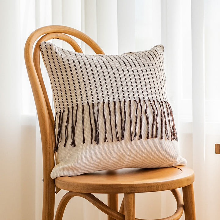 Textured Fringe Throw Pillow