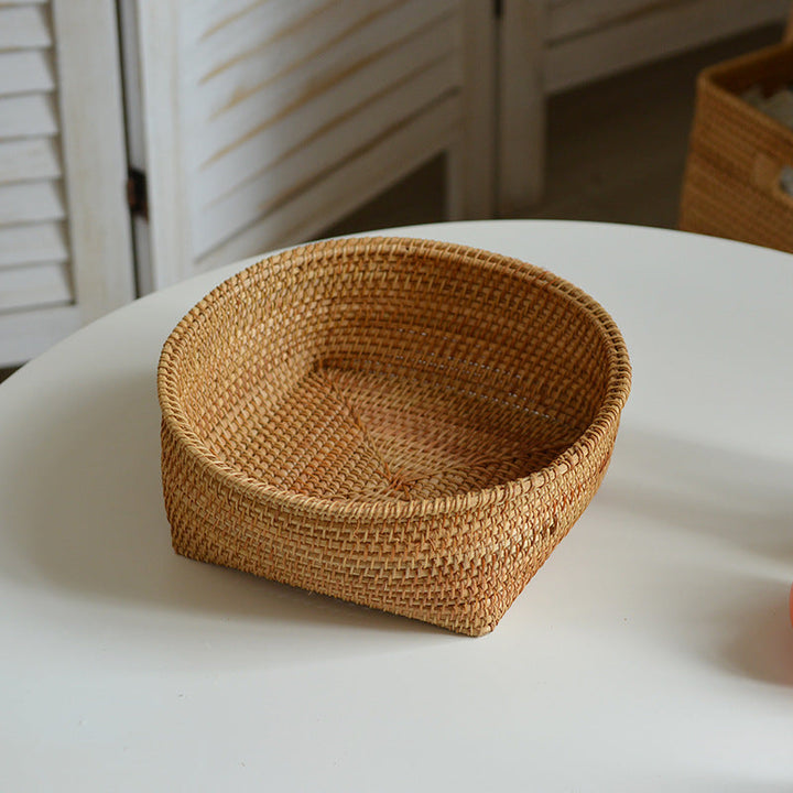Handcrafted storage basket made of natural rattan