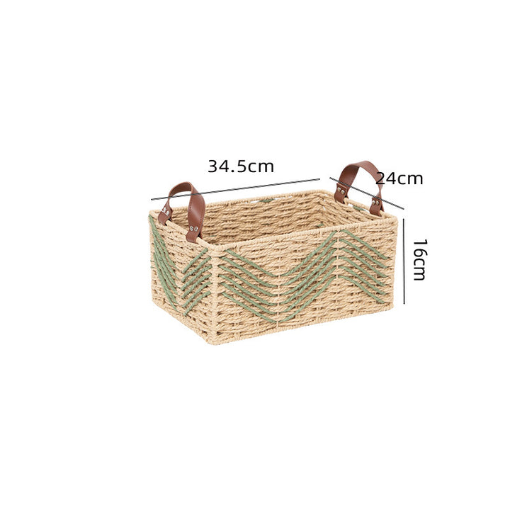 Handmade storage basket made of natural fibers