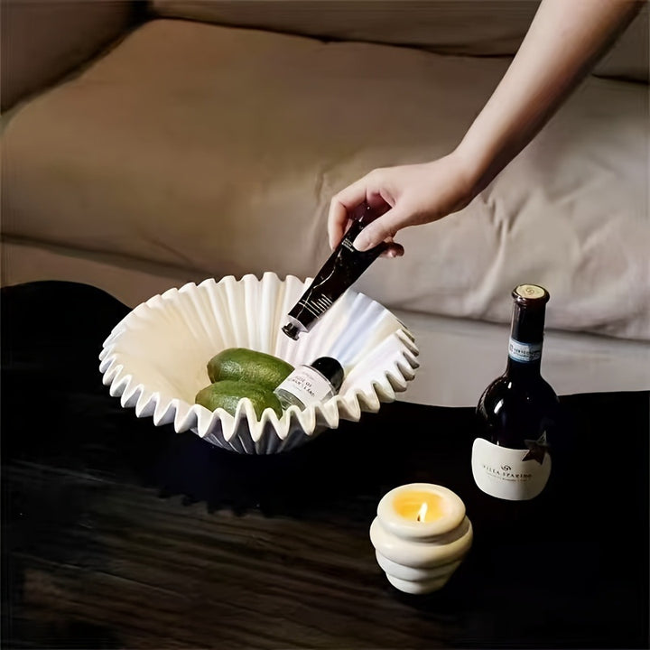 Decorative Fluted Ceramic Bowl