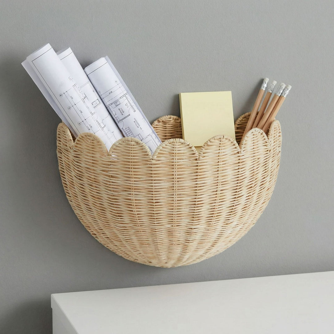 Wall basket for towels