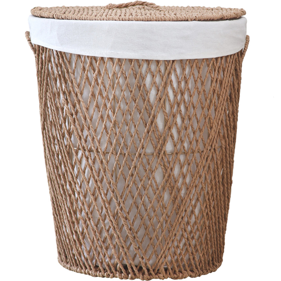 Decorative laundry basket with lid