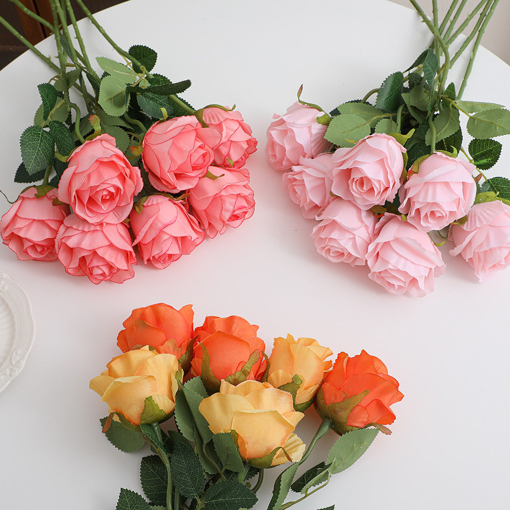 Artificial rose branch with realistic appearance
