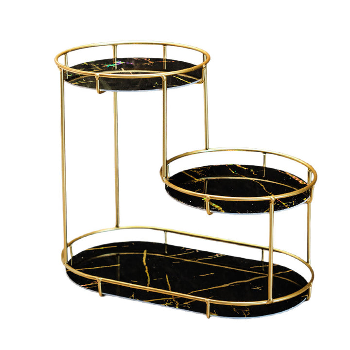Elegant 2-tier storage basket made of marble