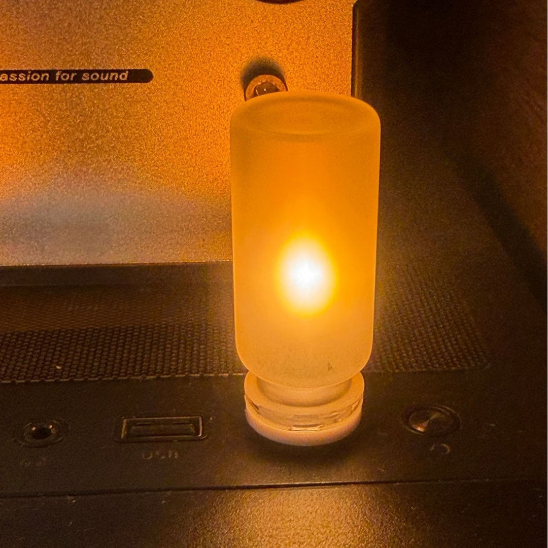 Realistic Flickering Flame LED Glass Tube Night Light