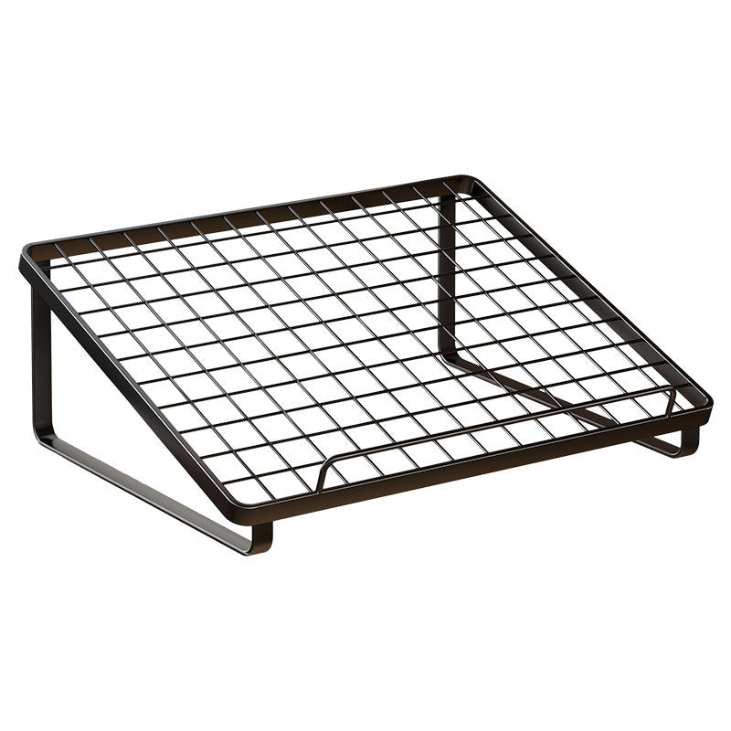 Ergonomic Elevated Metal Laptop Riser Stand with Cooling Vent and Keyboard Storage