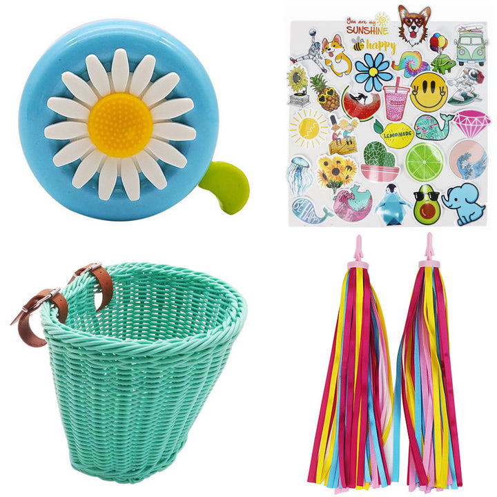 Playful basket with colorful appliqués