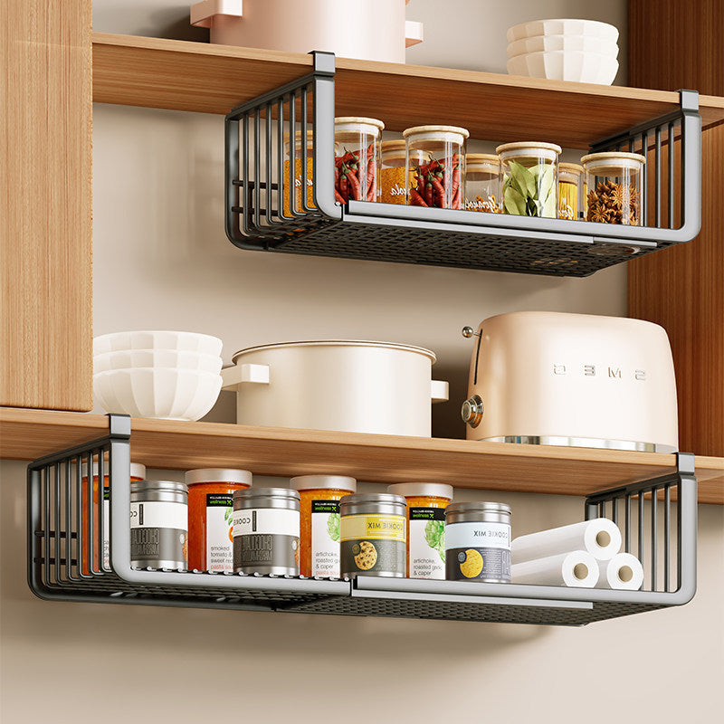 Adjustable Expandable Under-Shelf Pull-Out Sliding Storage Basket Organizer