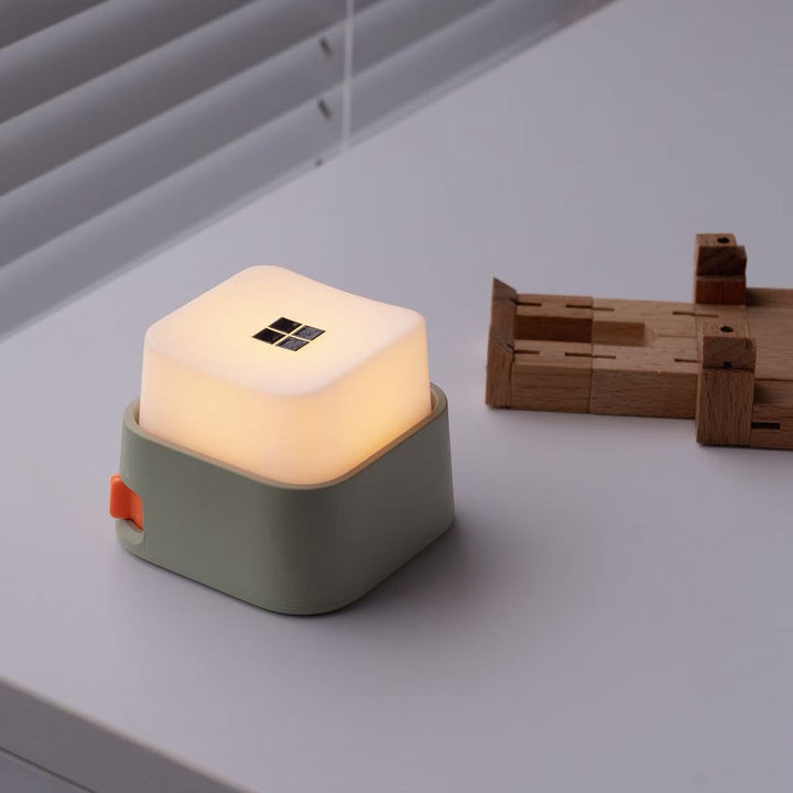 Portable rechargeable cube LED night light with adjustable brightness