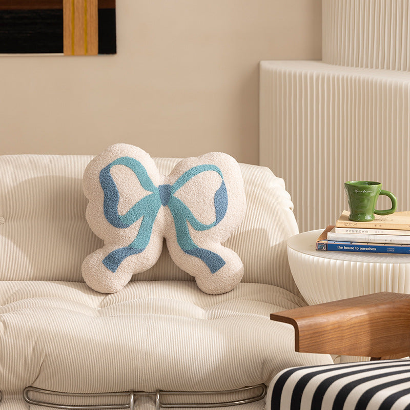 Form pillow in loop design with bouclé cover and soft filling