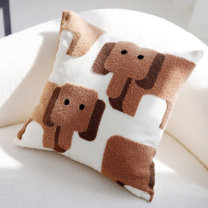 Elephant-Themed Decorative Throw Pillow