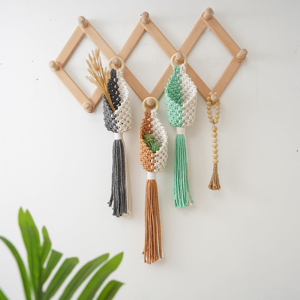 Macramé Plant Holder with Decorative Hanging Design