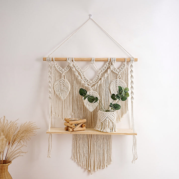 Artistic Macrame Wall Hanging Shelf