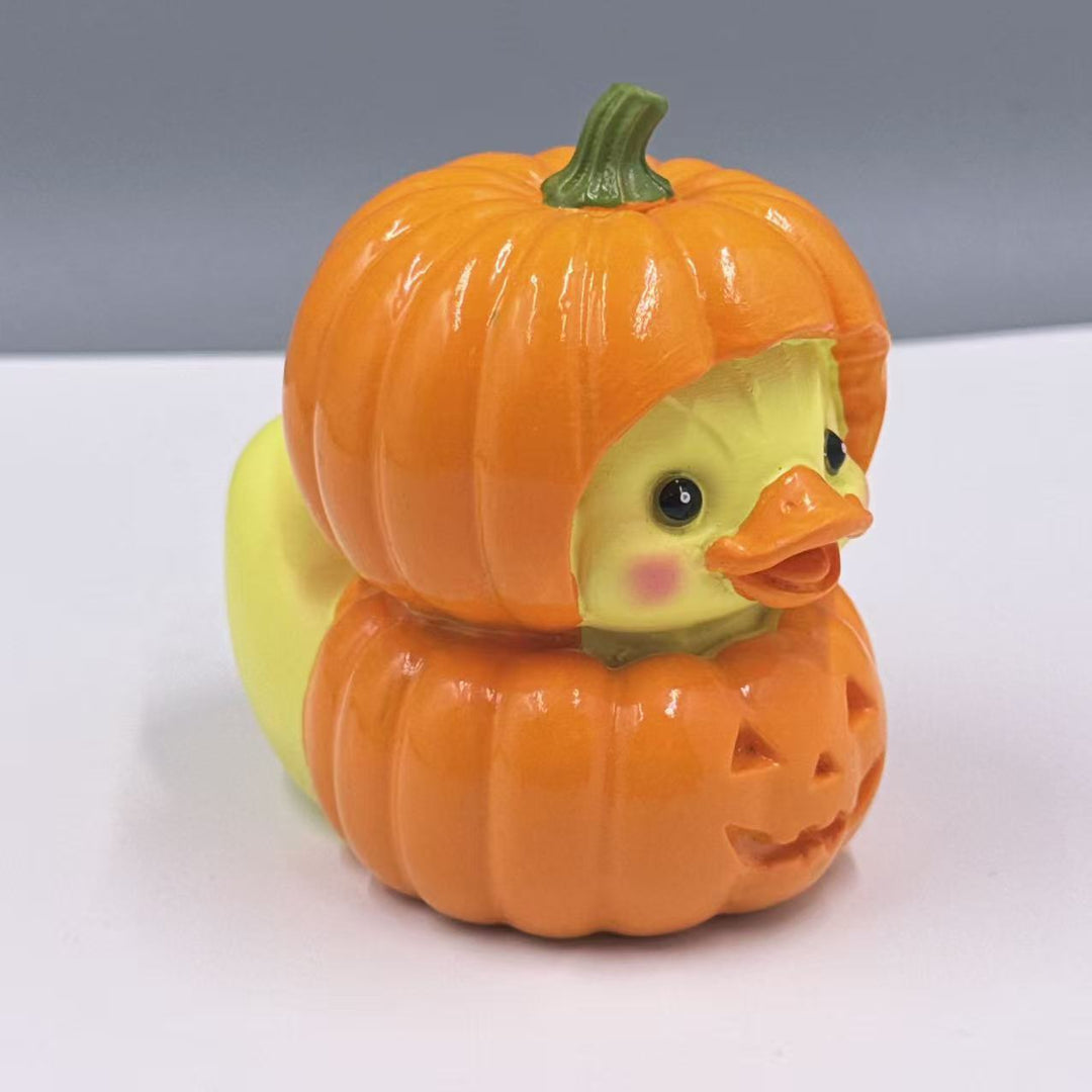 Funny rubber duck with berry pot cut