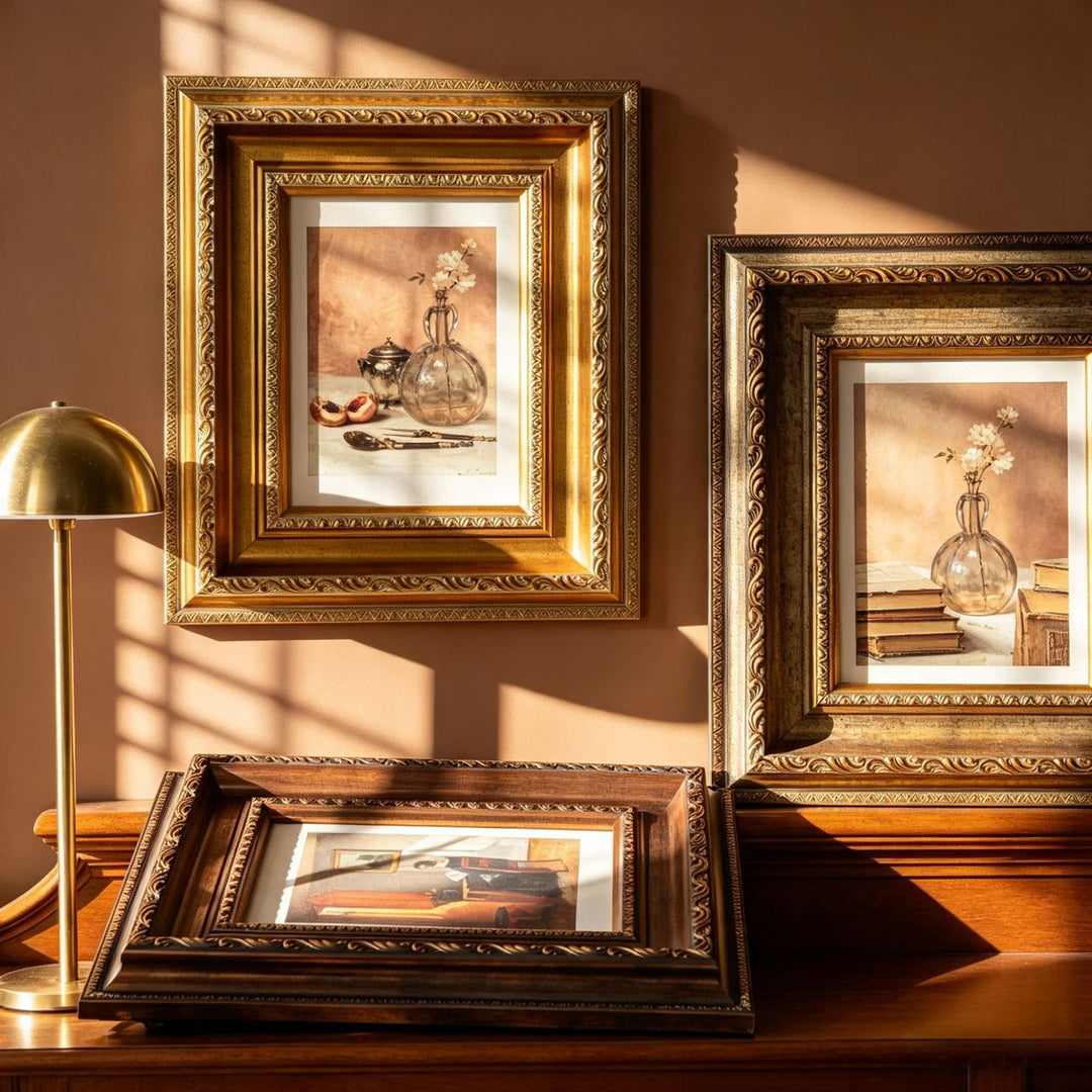 Ornate Vintage Floral Art Frame for Home