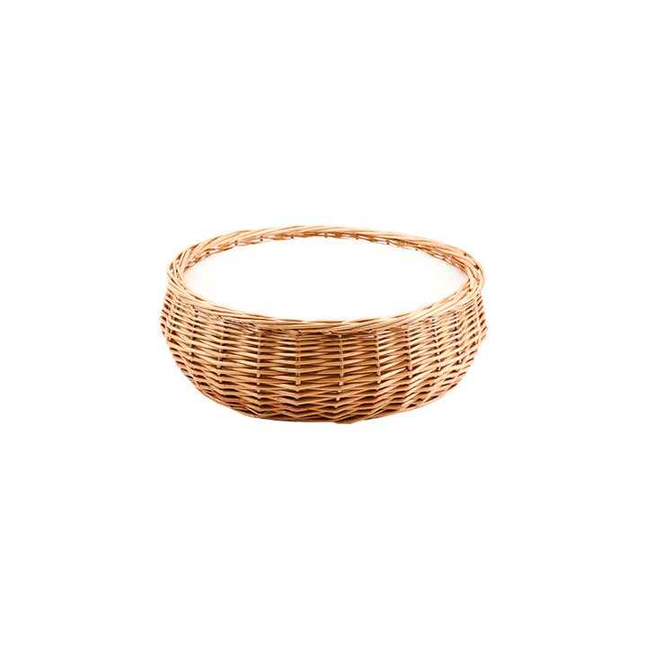 Handcrafted Round Wicker Storage Basket