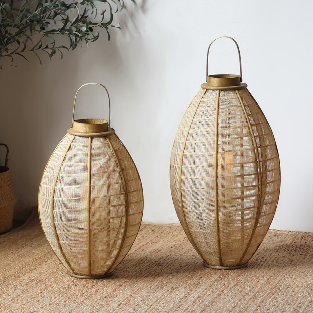 Handcrafted lantern made of natural materials