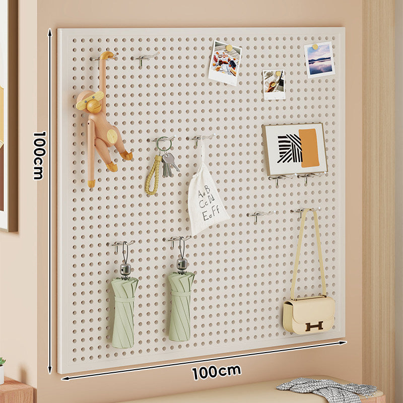 Wall-Mounted Perforated Metal Pegboard Organizer Panel