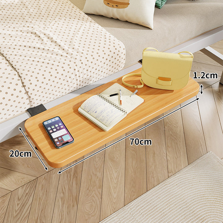 Clamp-On Floating Bedside Shelf with Bamboo Top and Slim Profile