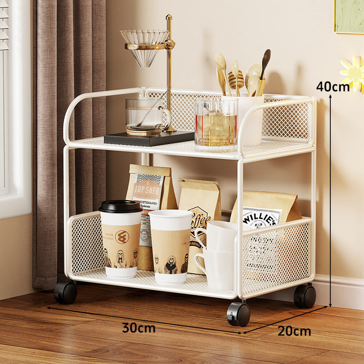 Compact Perforated Metal Tiered Countertop Pantry Organizer