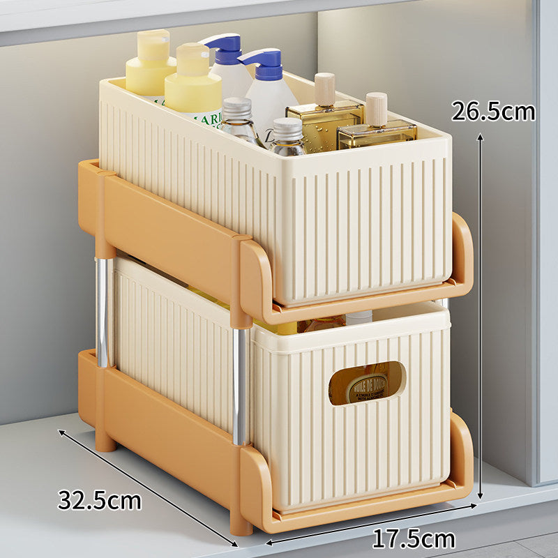 Slim Rolling Gap Storage Cart with Removable Inner Bin and Top Organizer